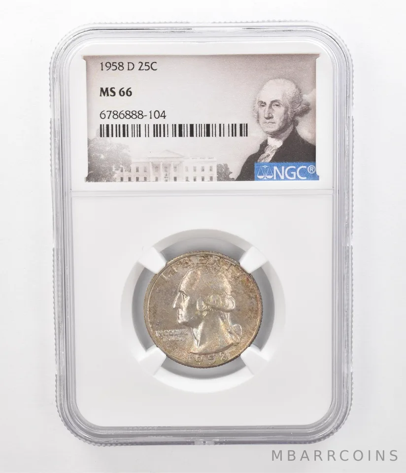 1958-D Washington Quarter MS66 NGC Beautiful Tone *2348