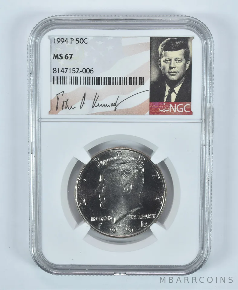 1994-P Kennedy Half Dollar MS67 NGC Special Label
