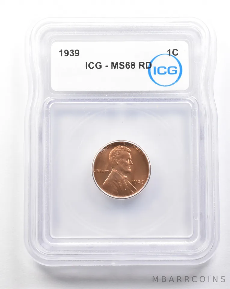 1939 Lincoln Wheat Cent MS68 RD ICG *7405