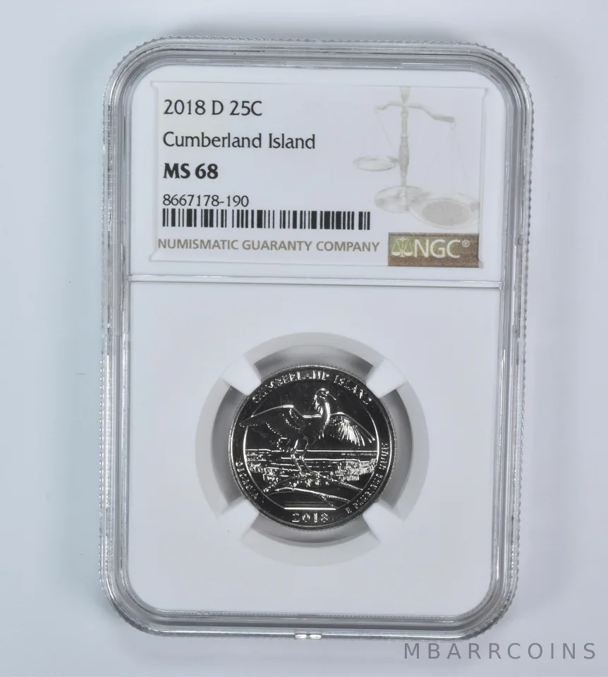 2018-D Washington Quarter ATB Cumberland Island MS68 NGC