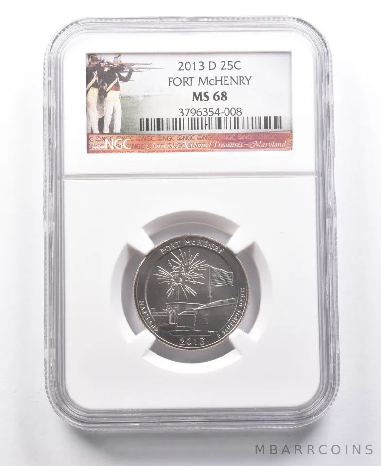 2013-D Washington Quarter Fort McHenry MS68 NGC a7685