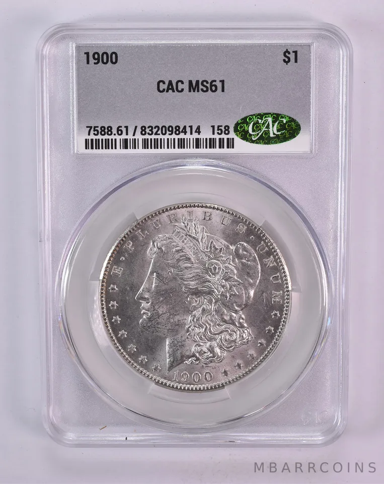 1900 Morgan Silver Dollar MS61 CAC CACg