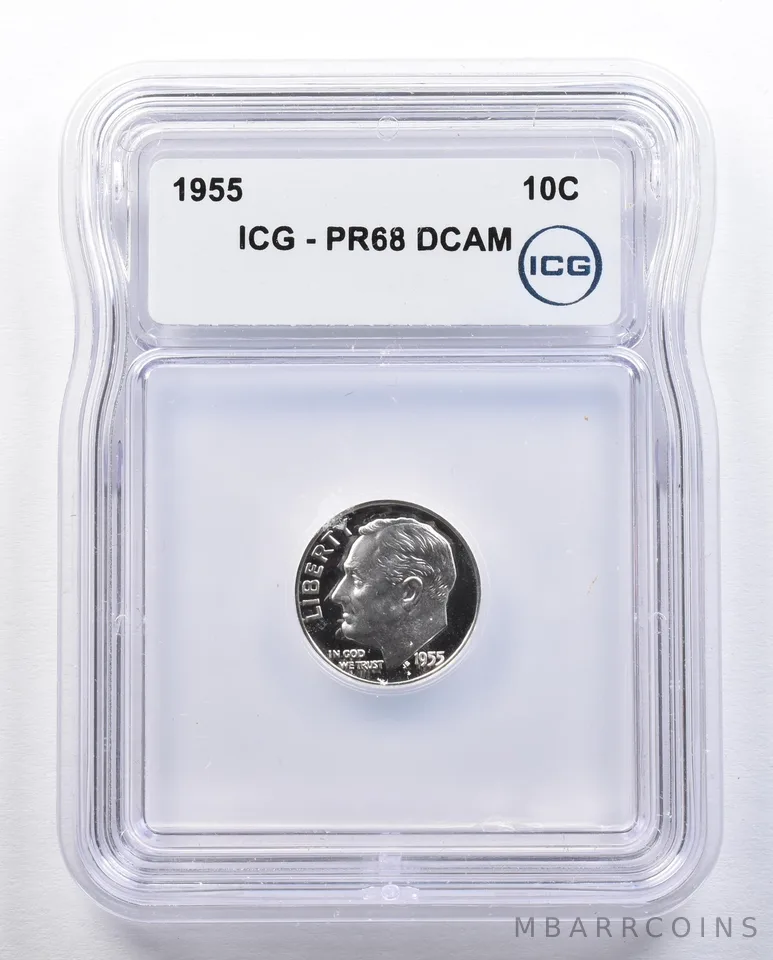 1955 Roosevelt Dime PR68 DCAM ICG *1977