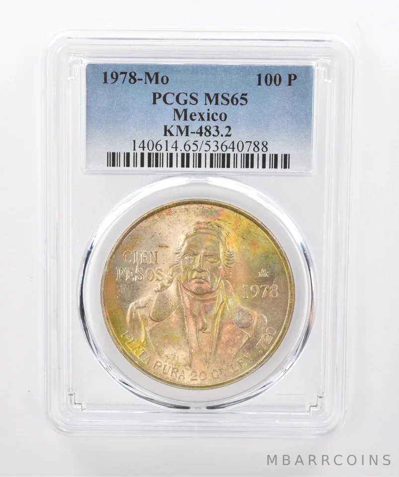 1978 Mo Mexico 100 Pesos Silver KM-483.2 MS65 PCGS Beautiful Tone *1408