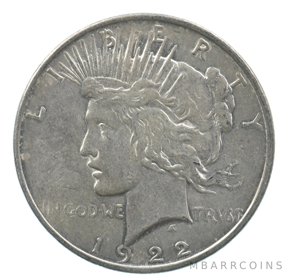 Early - 1922 Peace Silver Dollar - 90% US Coin *429