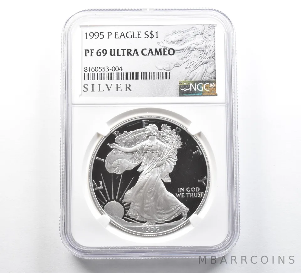 1995-P American Silver Eagle PF69 UCAM NGC Silver Label