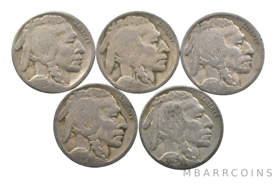 BETTER Lot 1928-S 1929-D 1928-S 1928-D 1929-S Buffalo Nickel Collection *134