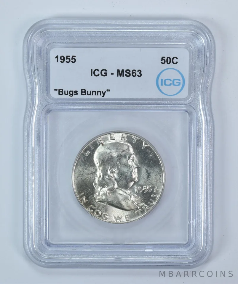 1955 Franklin Half Dollar Bugs Bunny MS63 ICG