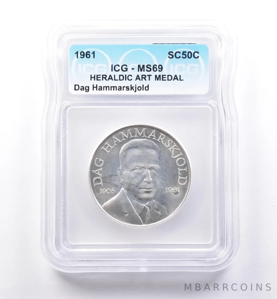 1961 So Called Half Dollar Dag Hammarskjold MS69 ICG *8512