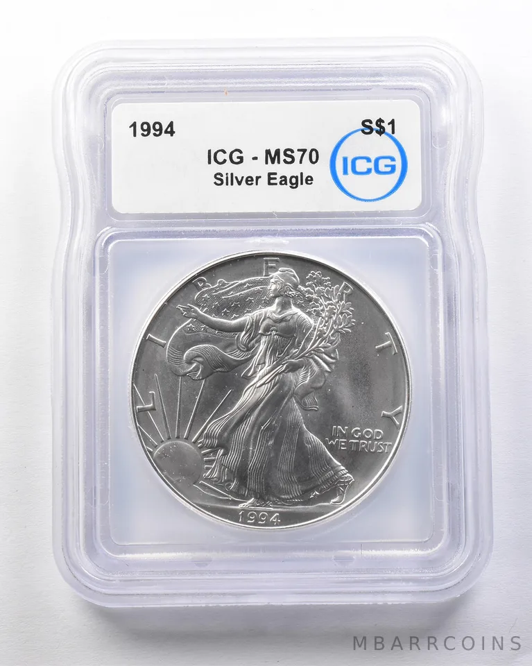 1994 American Silver Eagle MS70 ICG *7845