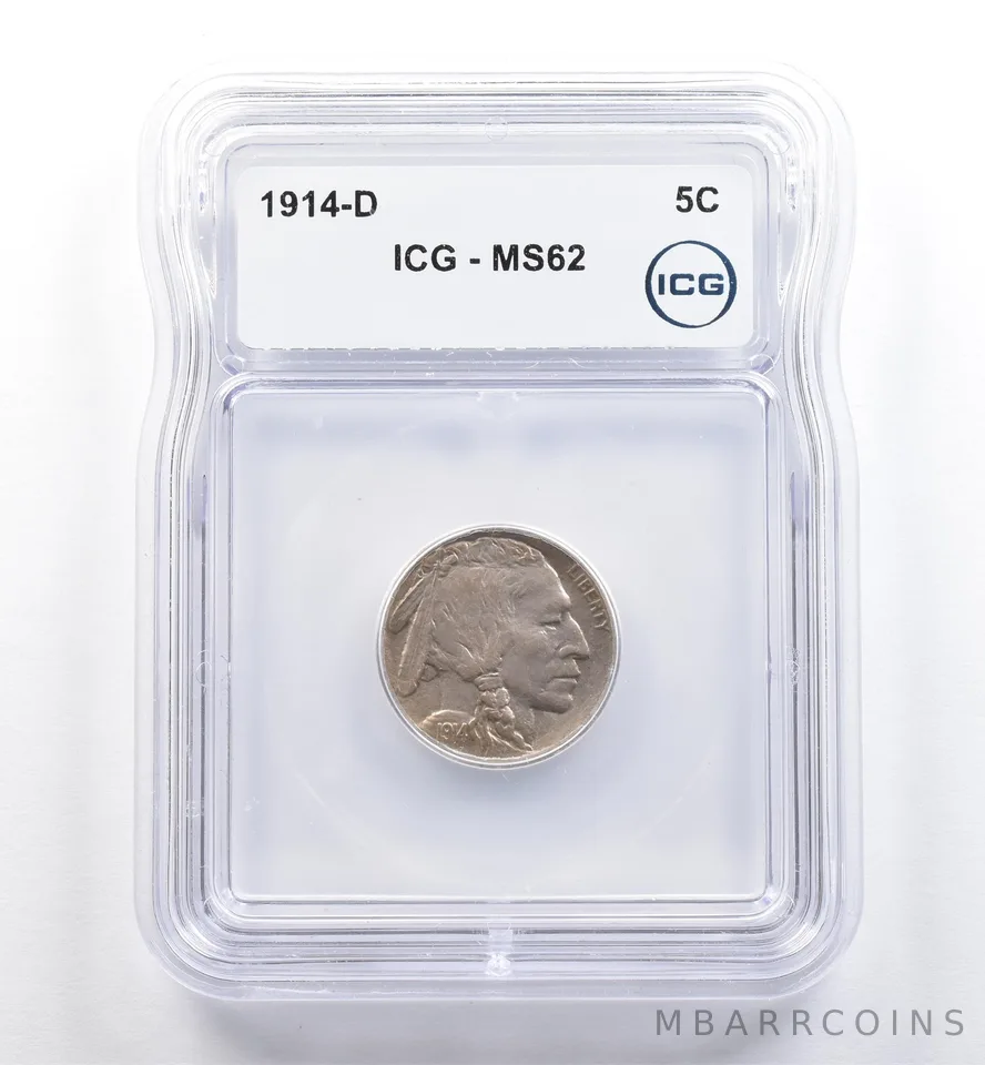 1914-D Indian Head Buffalo Nickel MS62 ICG *6411