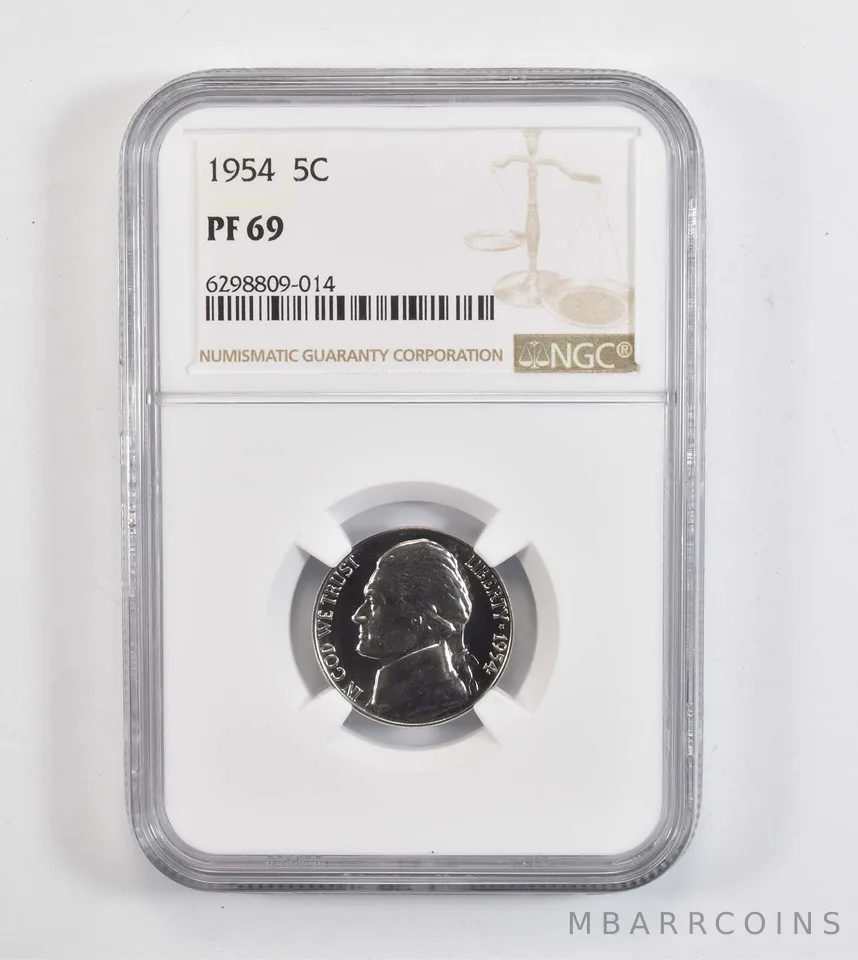 PF69 1954 Jefferson Nickel - Graded NGC *7711
