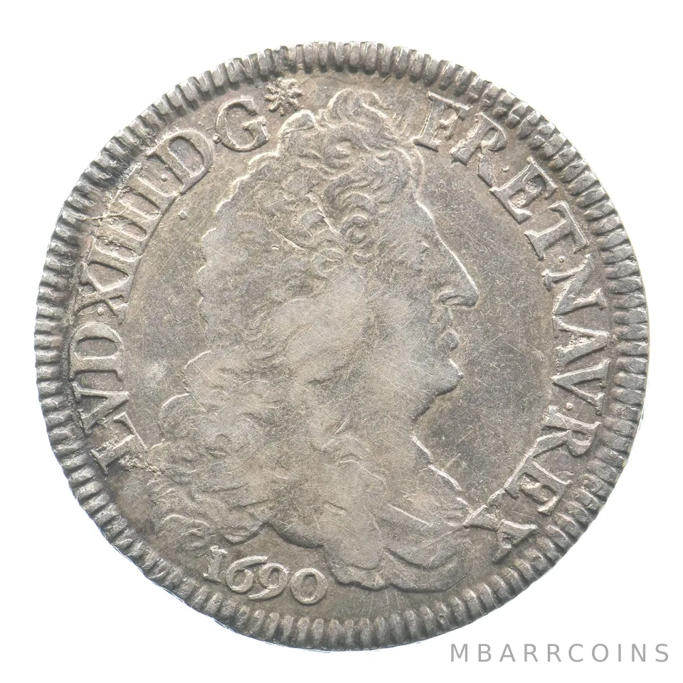 1690 France 1/2 Ecu Louis XIV *6530