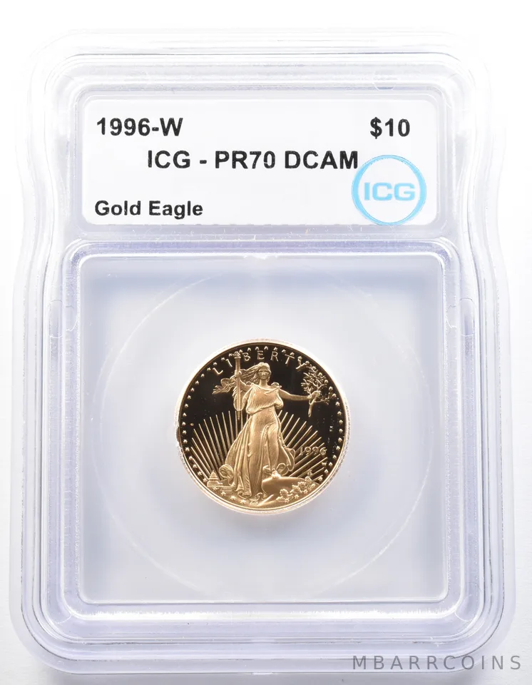 1996-W $10 American Gold Eagle 1/4 Oz Gold PR70 DCAM ICG