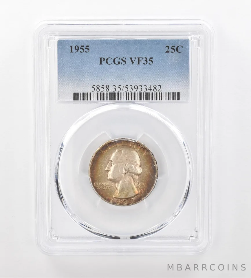 1955 Washington Quarter VF35 PCGS Beautiful Tone *0966