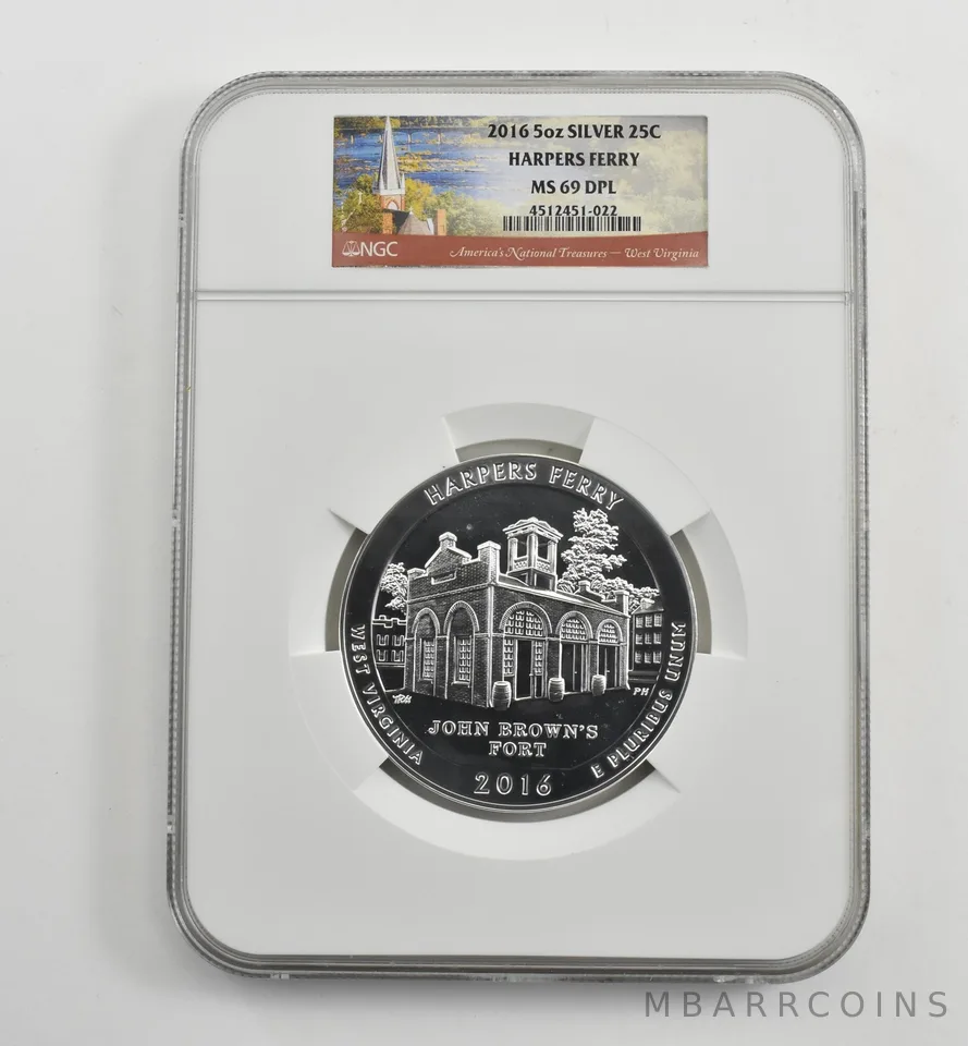 2016 5 Oz Silver Quarter America The Beautiful Harpers Ferry MS69 DPL NGC *1593