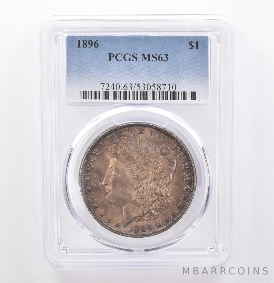 1896 Morgan Silver Dollar MS63 PCGS Beautiful Tone *9304
