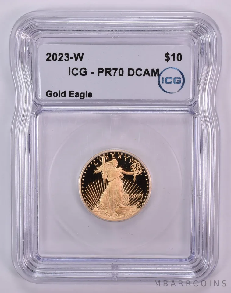 2023-W $10 American Gold Eagle 1/4 Oz Gold PR70 DCAM ICG