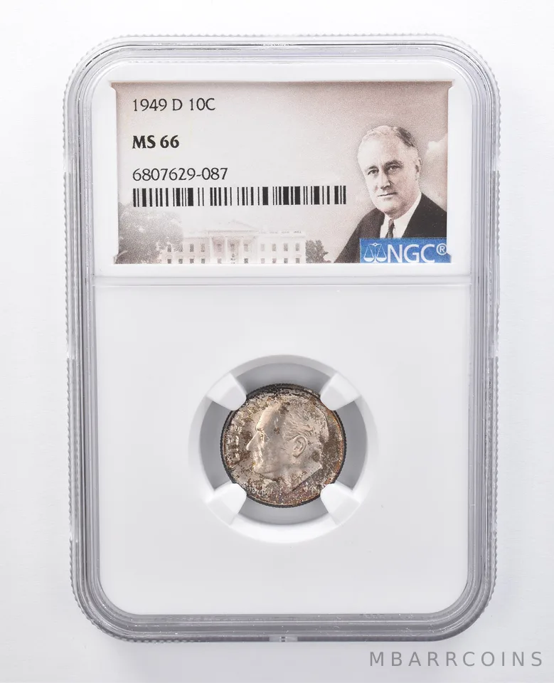 1949-D Roosevelt Dime MS66 NGC Purple Tone *7964