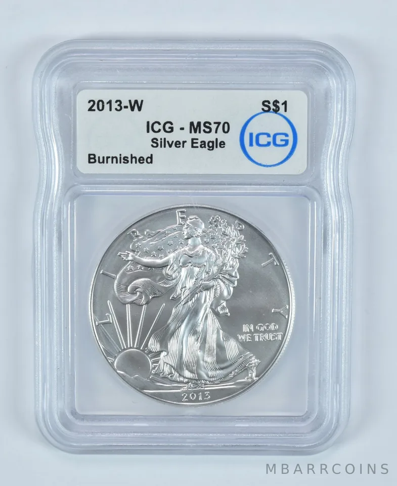2013-W Burnished Silver Eagle MS70 ICG