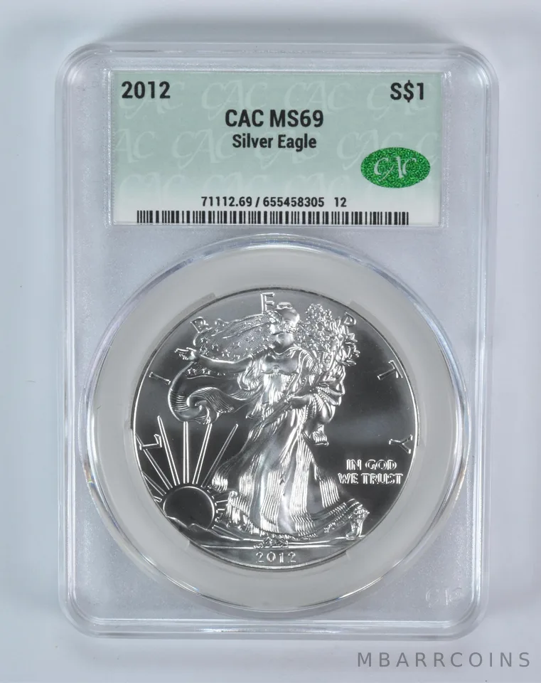 2012 American Silver Eagle MS69 CAC CACg