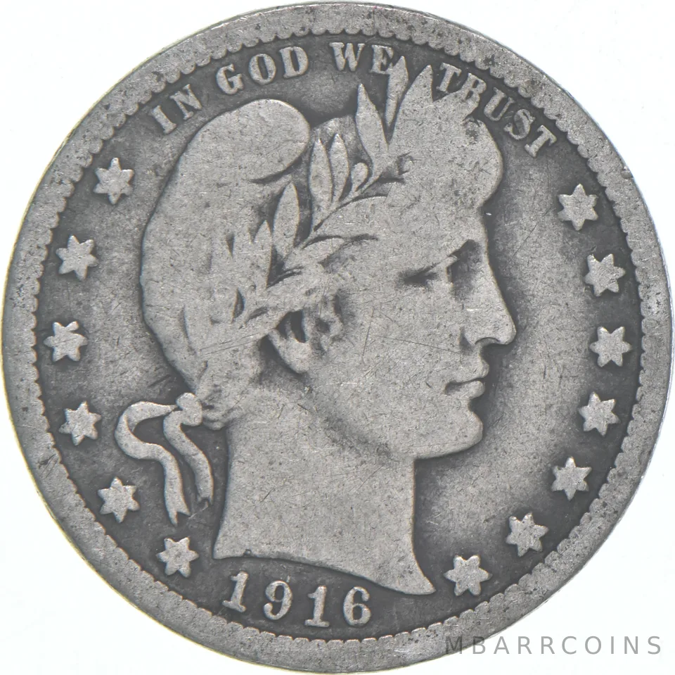 1916 Barber Quarter Average Circ