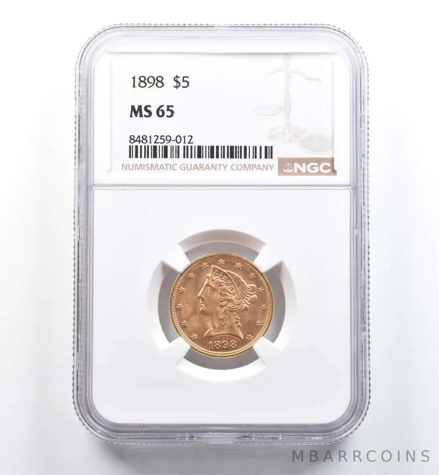1898 $5 Liberty Head Gold MS65 NGC *6520