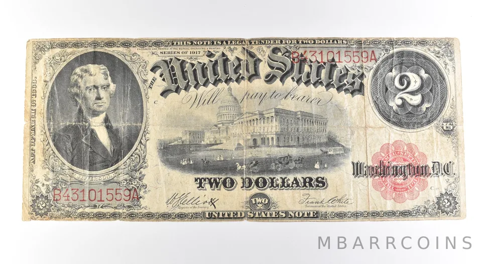1917 $2 Legal Tender Large Note Red Seal *2659