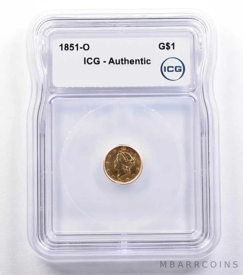 1851-O $1 Liberty Head Gold Dollar Authentic ICG *2200