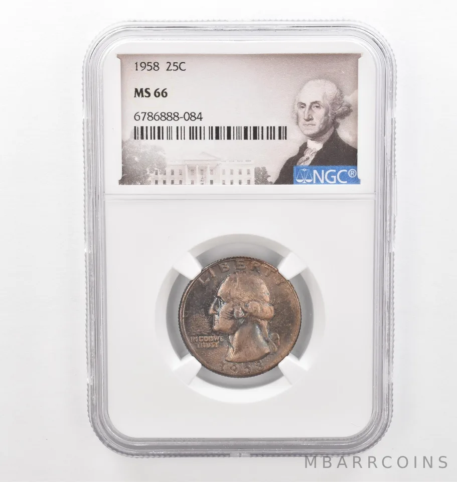 1958 Washington Quarter MS66 NGC Beautiful Tone *2291