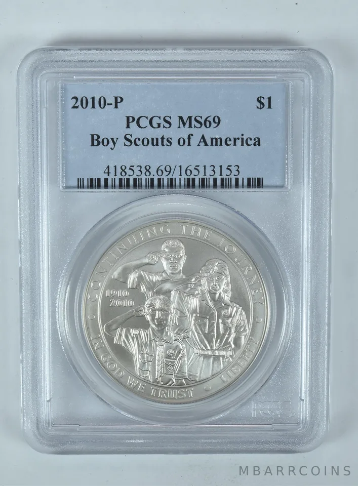2010-P Boy Scouts Commemorative Dollar MS69 PCGS Blue Label