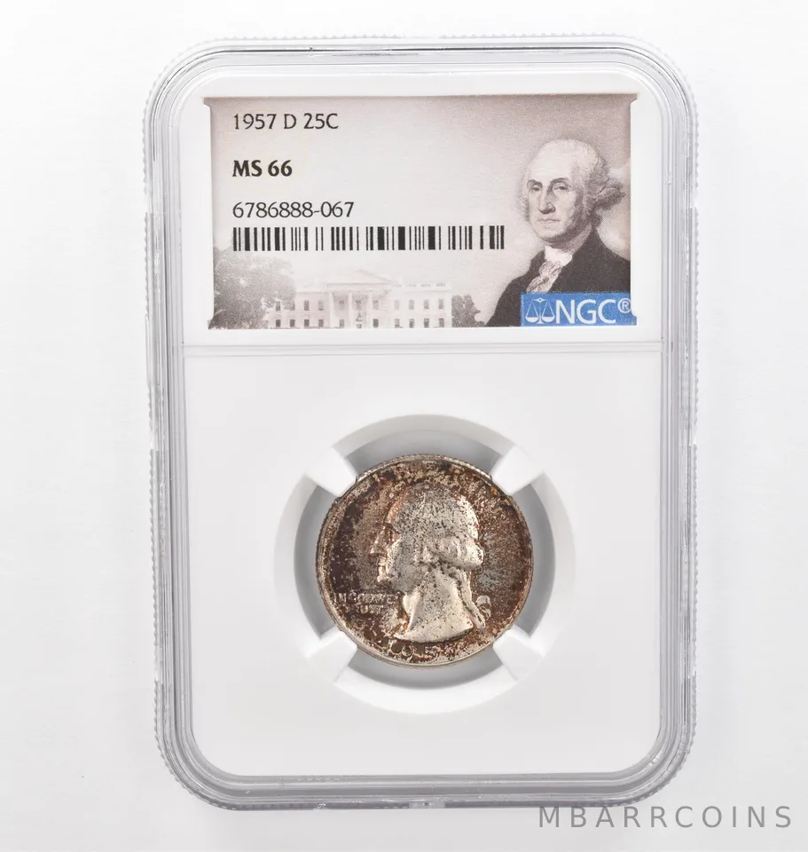 1957-D Washington Quarter MS66 NGC Beautiful Tone *2295