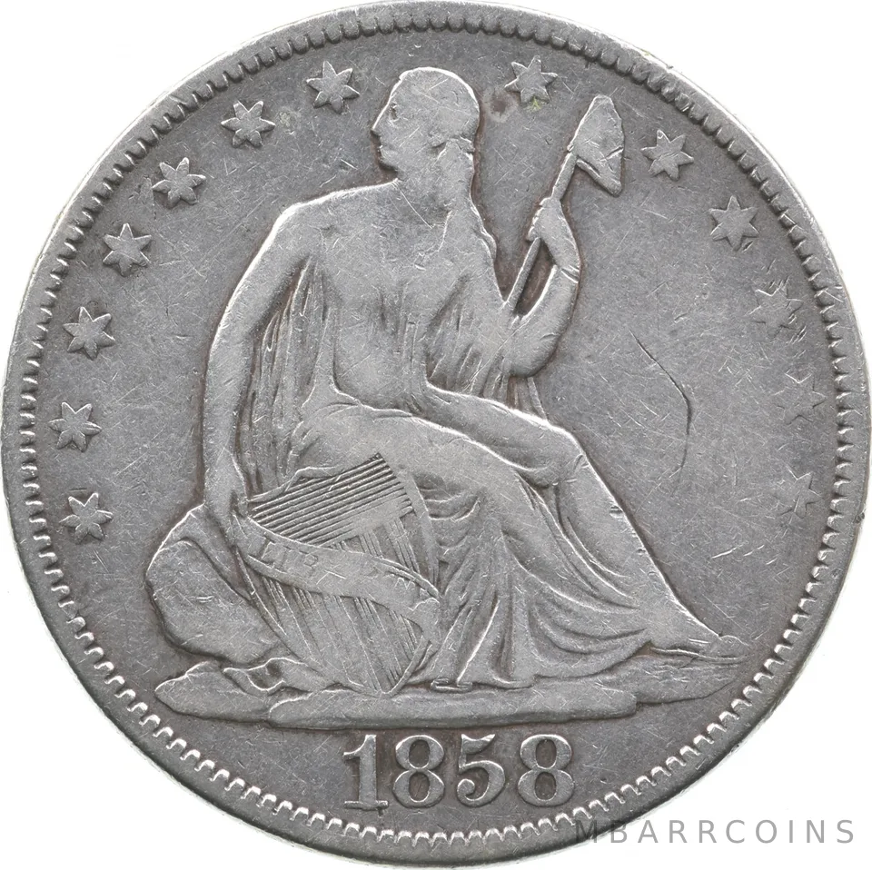 1858 Seated Liberty Half Dollar *4888