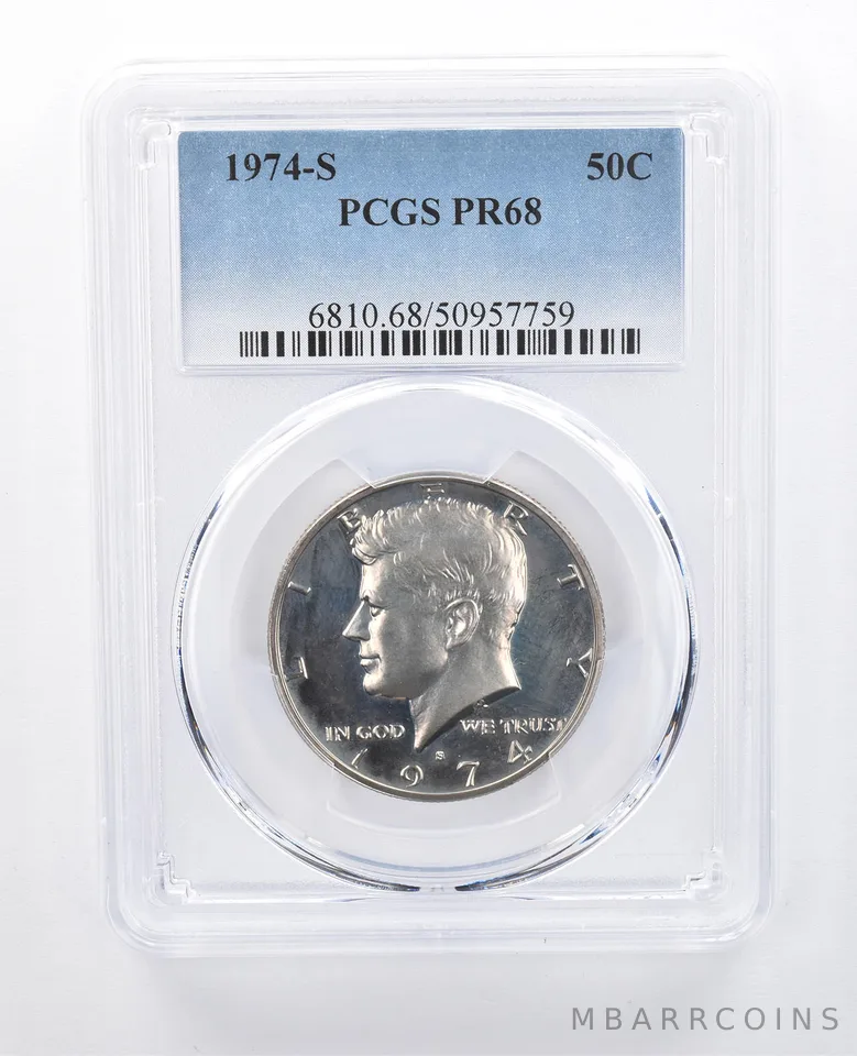 1974-S Kennedy Half Dollar PR68 PCGS Hazy Tone *8115