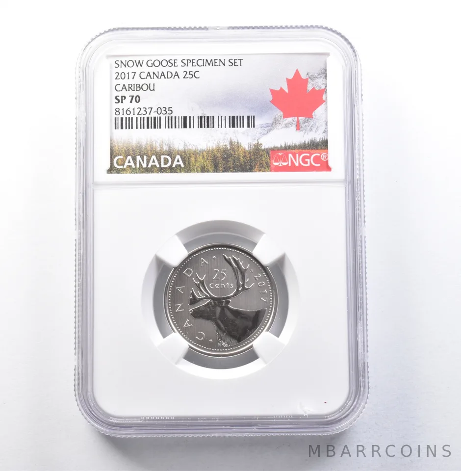 2017 Canada 25 Cents Snow Goose Specimen Set Caribou SP70 NGC *5938