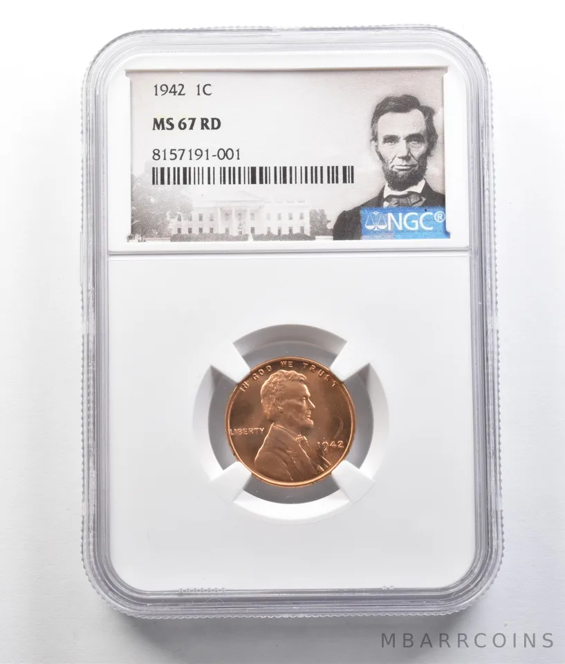 1942 Lincoln Wheat Cent MS67 RD NGC a9428