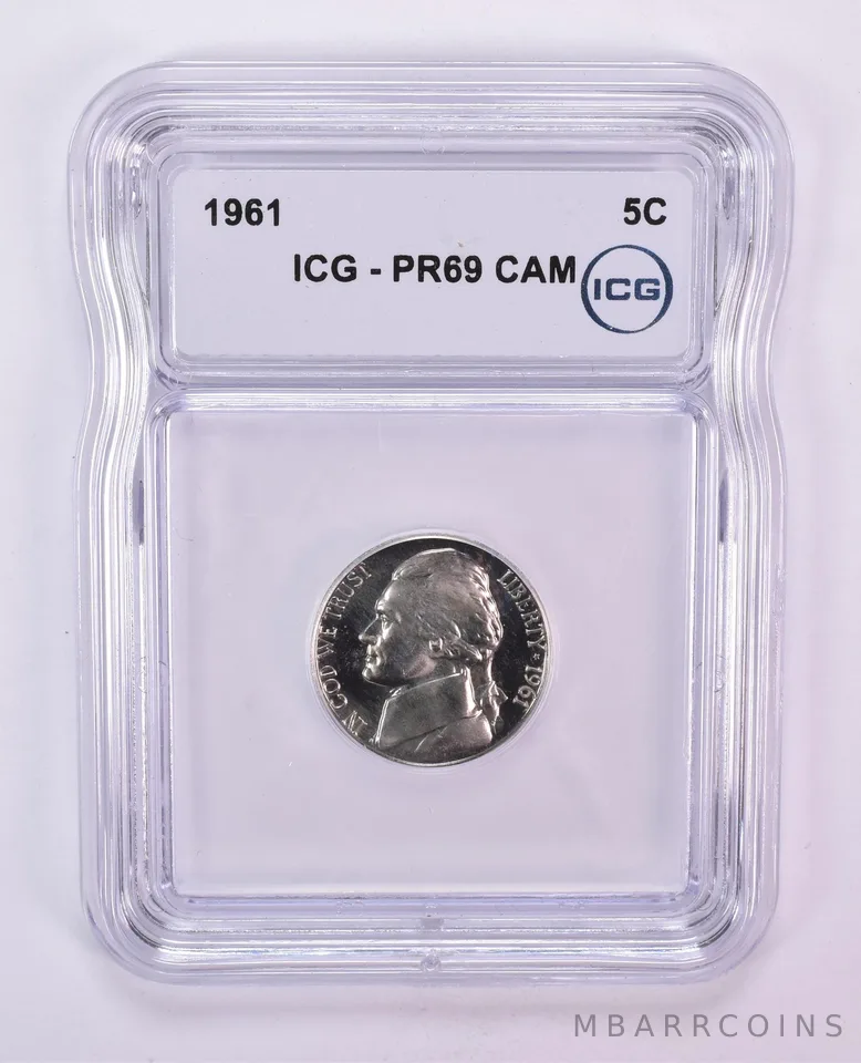 1961 Jefferson Nickel PR69 CAM ICG