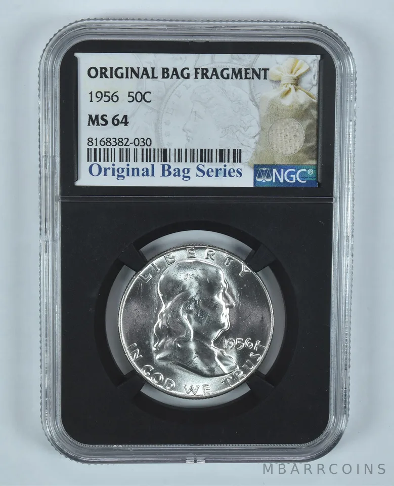 1956 Franklin Half Dollar Original Bag Fragment MS64 NGC