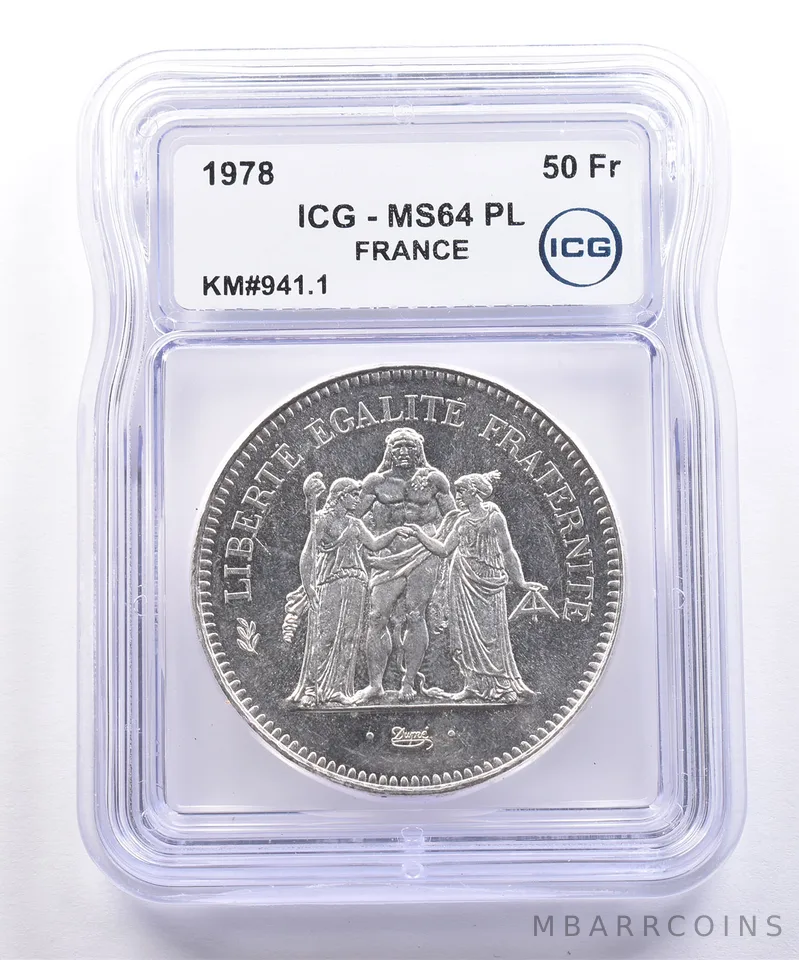 1978 France 50 Francs KM#941.1 MS64 PL ICG