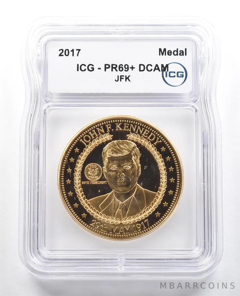 2017 Medal John F Kennedy JFK Gold Layered PR69+ DCAM ICG *4868