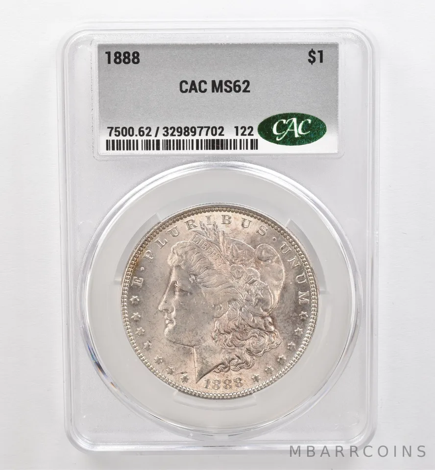 1888 Morgan Silver Dollar MS62 CAC CACg Beautiful Tone *9509