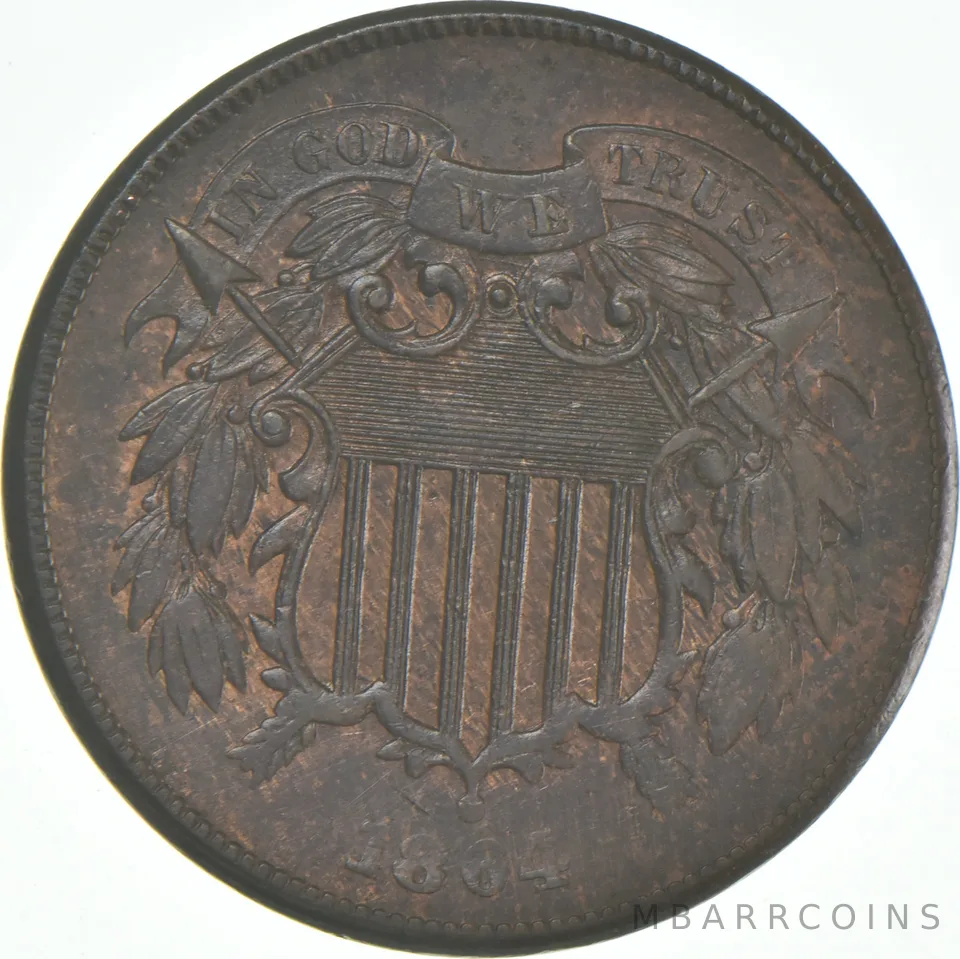 1864 Union Shield Two-Cent Piece Large Motto a4241