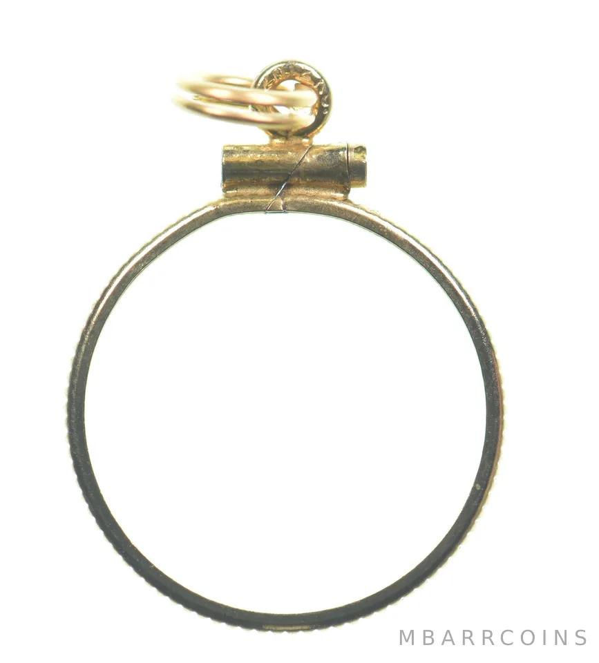 12k 0.7 Gram Gold Filled 15.5mm Coin Bezel Pendant Frame Edge *4983