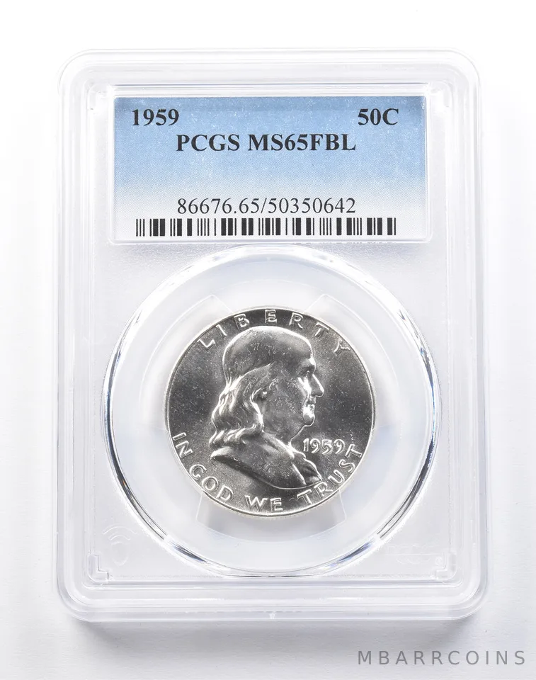 1959 Franklin Half Dollar Type 2 Reverse MS65 FBL PCGS a4116