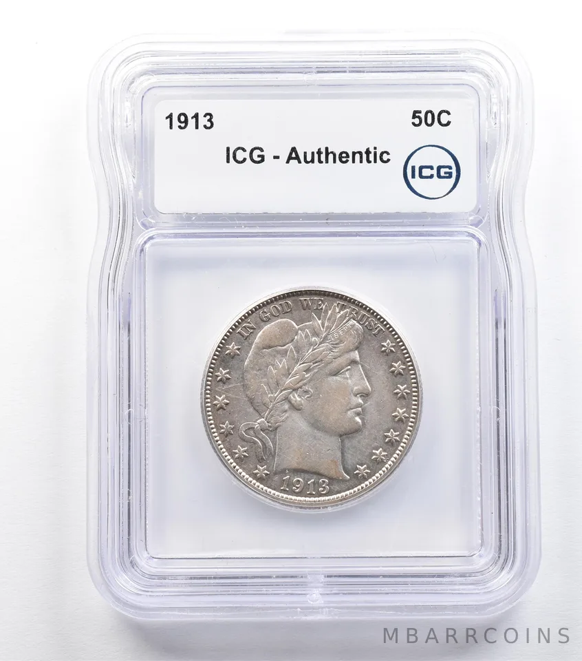 1913 Barber Half Dollar Authentic ICG *9309