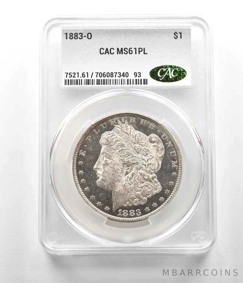 1883-O Morgan Silver Dollar MS61 PL CAC CACg a6816