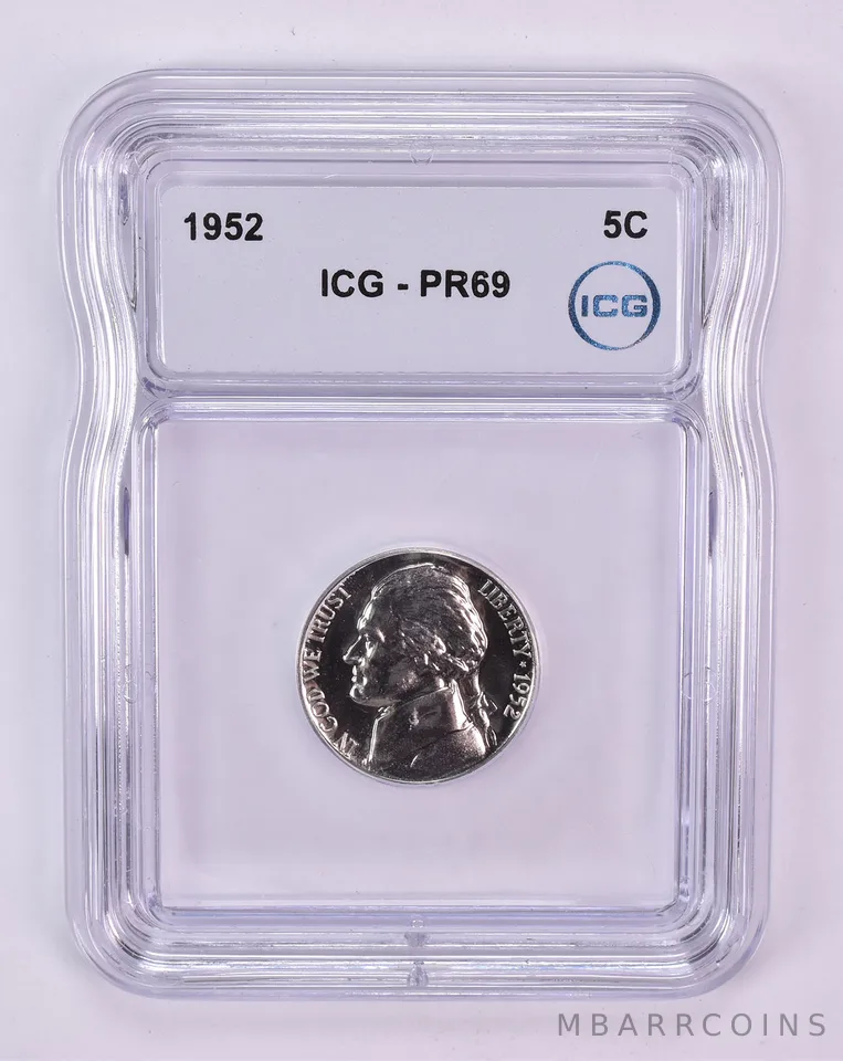 1952 Jefferson Nickel PR69 ICG