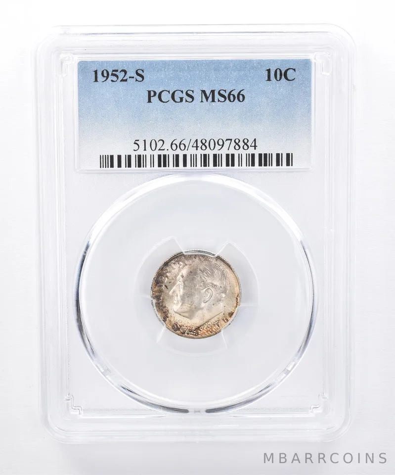 1952-S Roosevelt Dime MS66 PCGS Beautiful Tone *8353