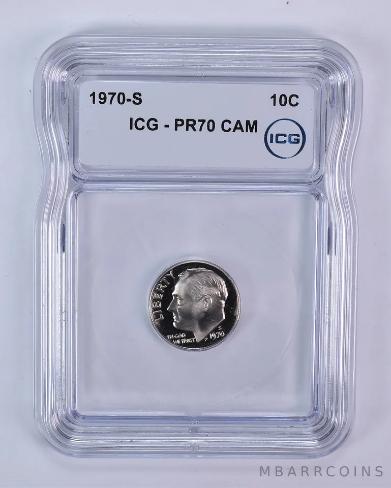 1970-S Roosevelt Dime PR70 CAM ICG