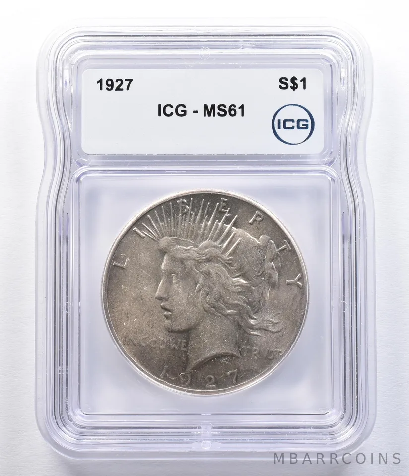 1927 Peace Silver Dollar MS61 ICG *2326